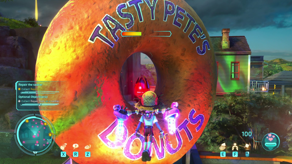 Destroy All Humans! 2: Reprobed collectable in a donut