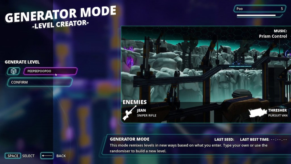 Rooftop Renegade Preview - Generator Mode will let you create random levels