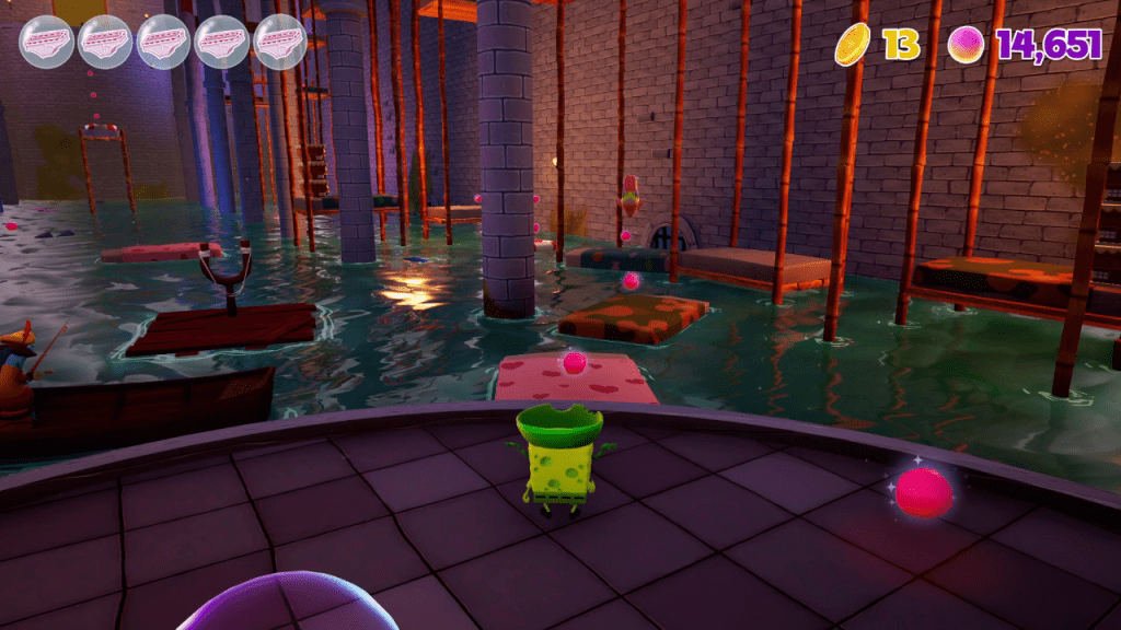 SpongeBob SquarePants: The Cosmic Shake Review - Patrick turns into an arrow to guide SpongeBob