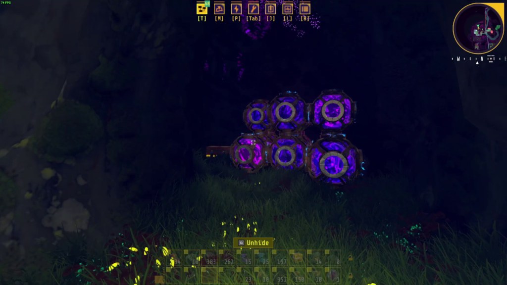 This cave to the left of Terminal Lima will have some pre-existing cores. You can place your hand crafted cores here for now.