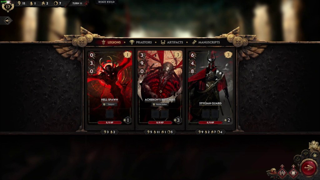 The Stygian Guard looks pretty cool to me so I tried saving up enough coins but it took too long. It would have been wiser to either collect tribute for both actions for a few turns or purchase the cheaper legions and expand quicker.