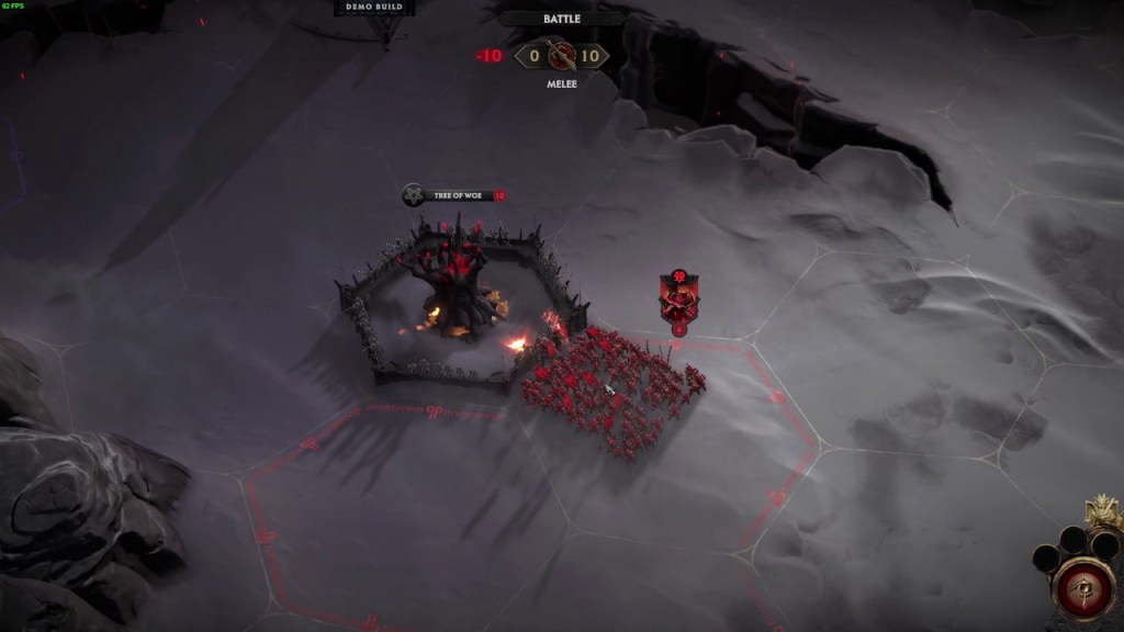 As you can see above, the Tree of Woe had 0 melee and I had 10 melee so I dealt 10 damage. This is only this easy since it was the tutorial.