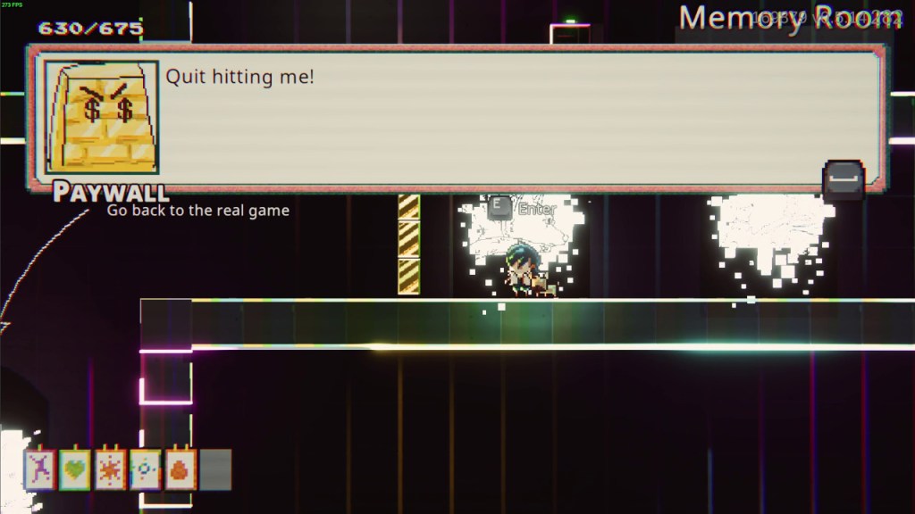 There is a literal paywall in the demo! Thankfully you can destroy it and doing so gives access to all the cards in the game.