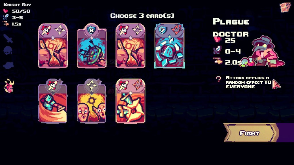 You have a preview of each enemy before fighting them. You can use this information to plan out which cards to pick and use.