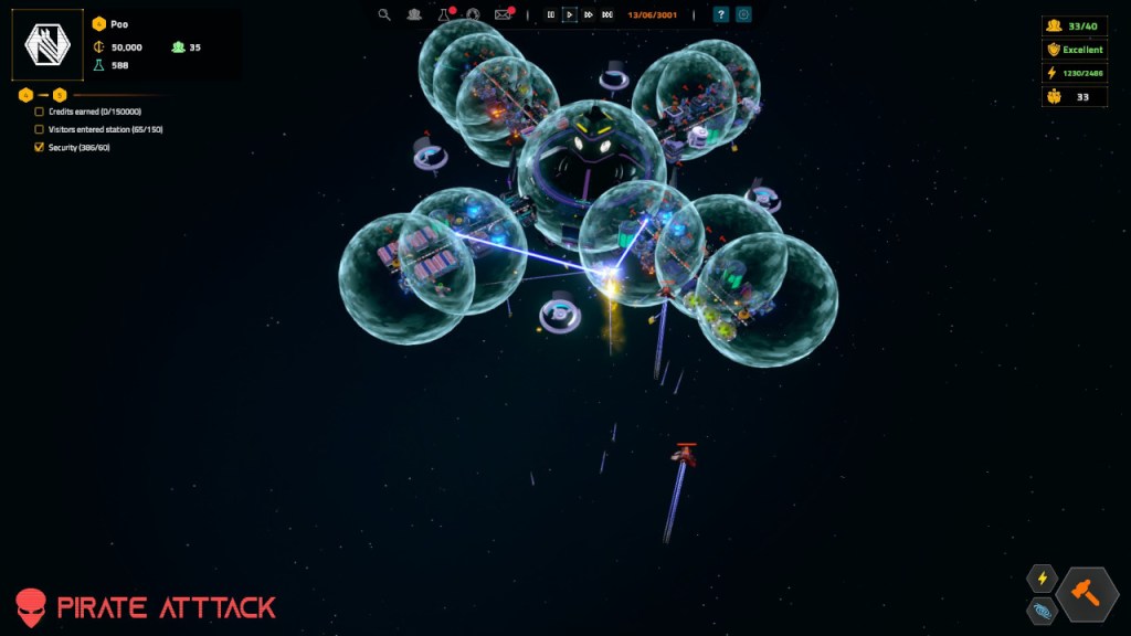 You will run into events such as pirate attacks. Don't neglect building shields and turrets!