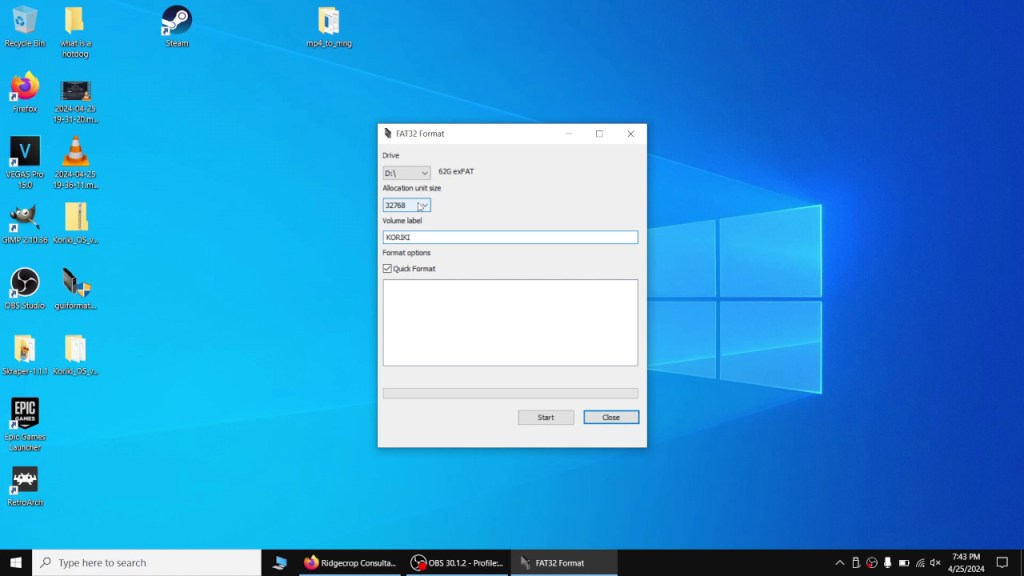 You can leave the settings on guiformat to default. You could decrease the Allocation unit size if you really wanted to.