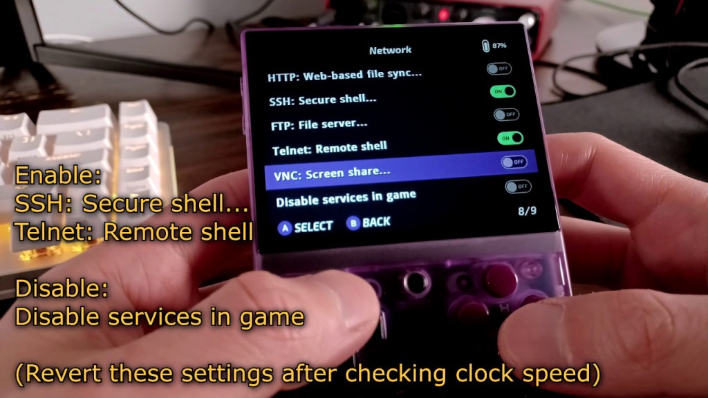 Make sure to enable SSH and Telnet, and then disable "Disable services in game".
