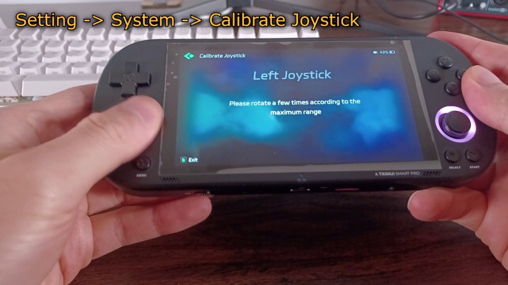 If you're setting up a new device or microSD card, it's recommended to calibrate the joysticks.