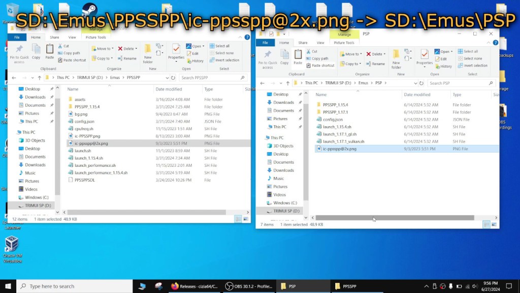You can copy the icon from the PPSSPP folder to our new PSP folder or use your own icon.