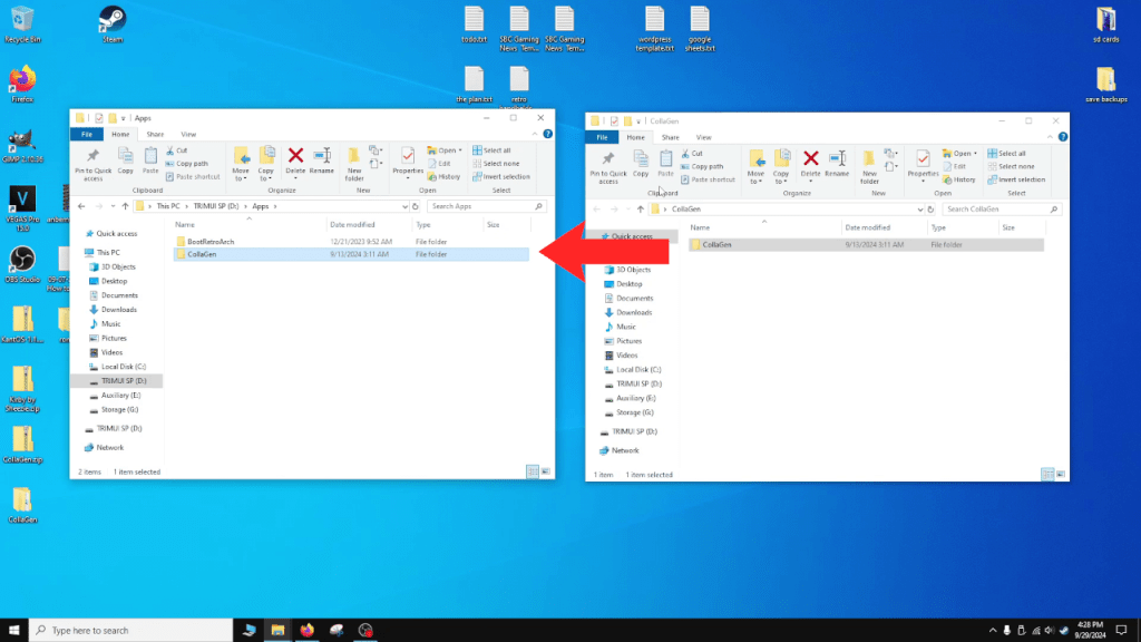 Copy the CollaGen folder to the Apps folder on your microSD card.